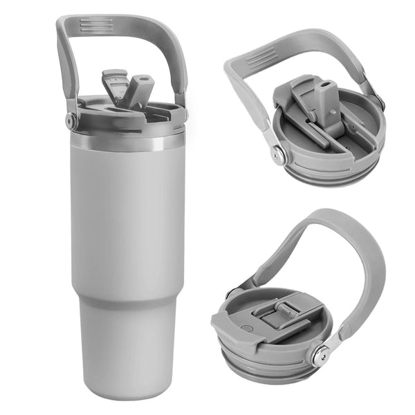 30 oz Insulated Tumbler wit Lid and Straw Vacuum Double Walled Water Bottle Grey