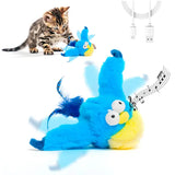 Cat Squeaky Toys Rechargeable Interactive Cat  Toy Touch Activated Kitten Plush Pet Toys Blue