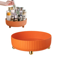 360-Degree Rotating Seasoning Organizer Spice Snack Cosmetic Storage BoxTray Display Stand Orange