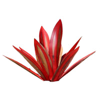 Metal Art Agave Decorative Sculpture 9-Leaf Artificial Plant Decorations Garden  Ornament Red