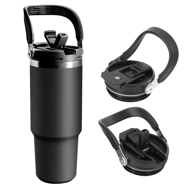 30 oz Insulated Tumbler wit Lid and Straw Vacuum Double Walled Water Bottle Black