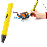 3D Printing Pen with OLED Display DIY Crafting Doodle Drawing Tool Kit for Kids Yellow