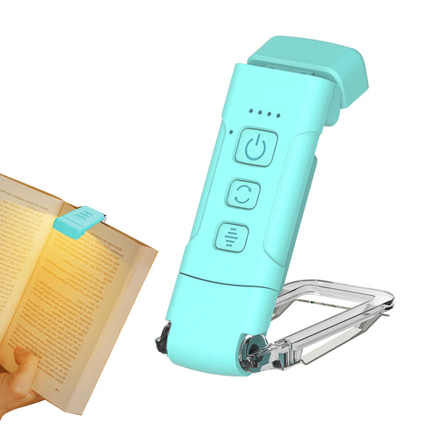 Rechargeable Reading Light with Timer Adjustable Clip-on Bookmark Light Blue