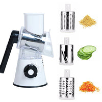 Rotary Cheese Grater Shredder Mandolin Slicer Vegetable Slicer Nuts Grinder White