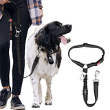 3-in-1 Removable Dog Seat Belt Harness for Car Retractable Reflective Bungee Dog Seatbelt Black