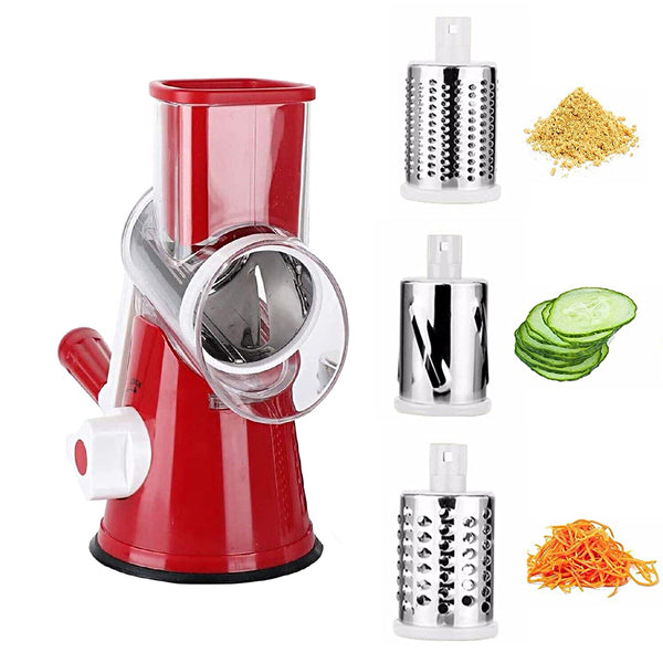 Rotary Cheese Grater Shredder Mandolin Slicer Vegetable Slicer Nuts Grinder Red