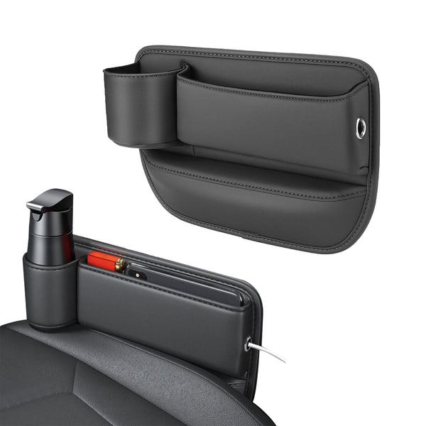 Car Seat Gap Organizer with Cup Storage Holder for Phones Glasses Keys Cards for Master Seat