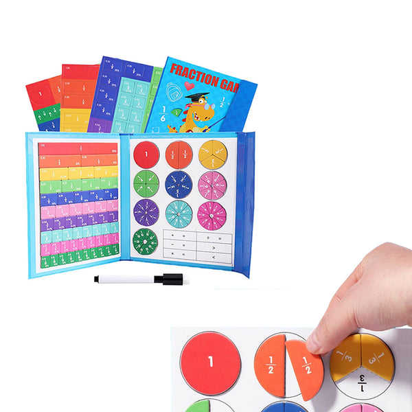 Magnetic Fraction Educational Puzzle Fraction Tiles and Fraction Circles Math Skill for Elementary School