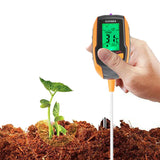 4-in-1 Soil Meter Digital Display Gardening Test Meter for Plant Temperature/Soil Moisture/PH Meter/Sunlight Intensity