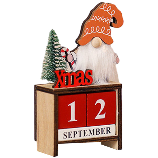 Christmas Calendar Ornaments Wooden DIY Xams Countdown Calendar Santa Claus Decoration Style 1