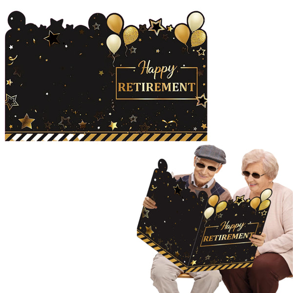 Large Retirement Greeting Card Guest Book Party Decorations Gold