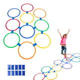 38cm Hopscotch Ring Game Set with 10 Pcs Connectors Kids Agility Training Toys Outdoor Indoor Game