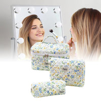 3Pcs Set Travel Makeup Bags Cosmetic Bag Aesthetic Floral Toiletry Organizer Bags Style 5