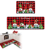 2Pcs Set Christmas Kitchen Door Mat Anti-Slip Floor Mat for Bathroom Home Styel 1