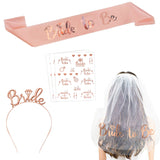 Bride to Be Sash and Veil Set Wedding Shower Decorations Pink