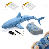 2.4G Remote Control Shark Toy RC Simulation Shark for Swimming Pool Blue