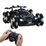 2.4Ghz RC Stunt Car Toy Remote Control Off-Road Racing Car Climbing Drift Spray Toy Car for Kids Black