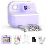 1080P Kids Instant Print Camera Dual Lens Digital Camera Christmas Birthday Presents Purple