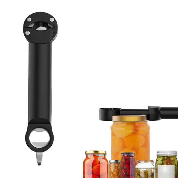 Retractable Jar Opener Magnetic Bottle Opener Can Opener Kitchen Gadgets for Weak Hands Black