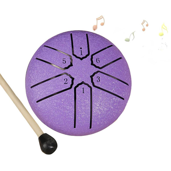 6-Note Rain Drum Mini Steel Tongue Drum Purple