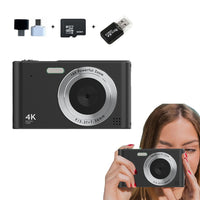 48MP HD Retro Digital Camera with 32G Memory Card 1080P Kids Student Beginner Camera Black