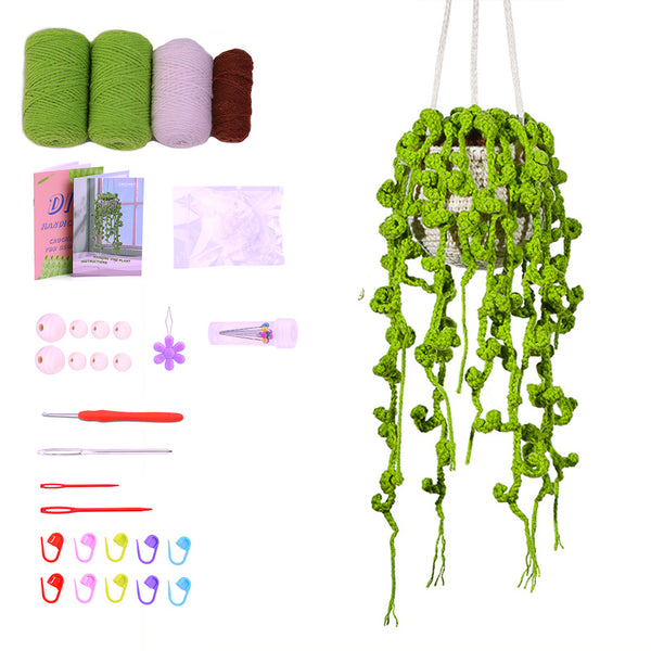 Crochet Kit for Beginners Hanging Potted Plants Crochet Starter Kit Style 3