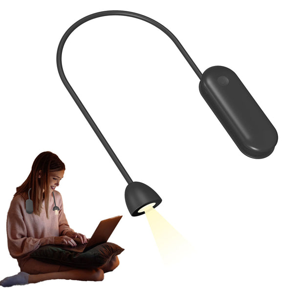 3-in-1 Book Light Foldable Reading Light Flexible Neck Reading Lamp Black