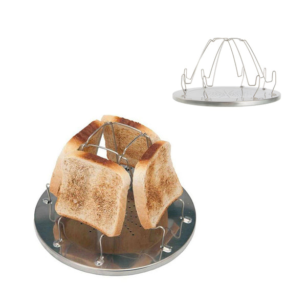 Folding Camping Toast Rack Detachable Perforated Bread Grill for Outdoor Cooking Hiking BBQ Picnic