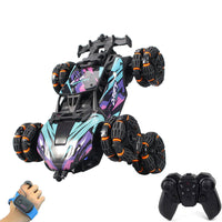 2.4GHz Remote Hand Control 8 Wheels Stunt Car Toys Gesture Sensing Remote Control Car Toy Purple