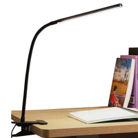 Adjustable Clip On Desk Lamp Book Light Reading Light with 3 Colors 10 Brightness Black