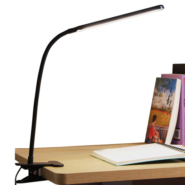 Adjustable Clip On Desk Lamp Book Light Reading Light with 3 Colors 10 Brightness Black