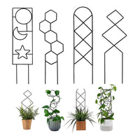 Set of 4Pcs Indoor Plant Trellis for Climbing Plants Metal Trellis Support Stake for Potted Plants Style 1