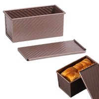 Non-stick Loaf Pan with Lid Carbon Steel Bread Mold for Toast Oven Baking Coffee