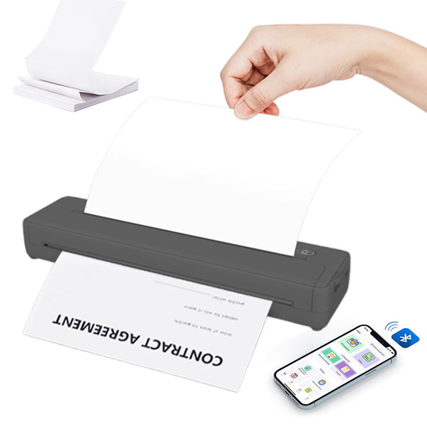 Bluetooth Wireless Thermal Printer Portable A4 Paper Inkless Printer for Home Office School Blackish Blue