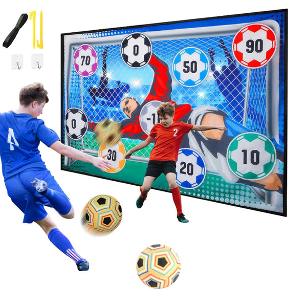 Portable Soccer Ball Game Set Kids Toss Soccer Goal Game for Indoor Outdoor Backyard Yellow