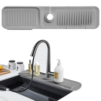 Silicone Draining Mat for Kitchen Sink Splash Guard Faucet Draining Pad Grey