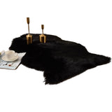 Faux Fur Shaggy Area Rug Floor Mat Living Room Mat Bedroom Home Decor Black