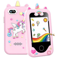 Kids Smart Phone Touchscreen Learning Play Toy Phone with Dual Camera Pink