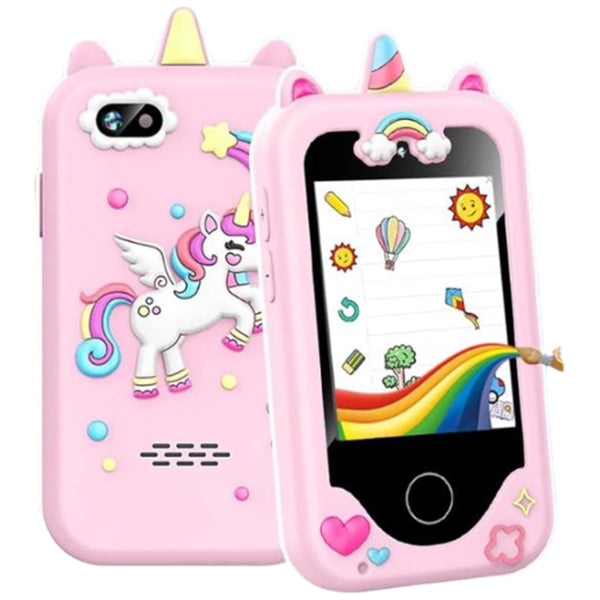 Kids Smart Phone Touchscreen Learning Play Toy Phone with Dual Camera Pink