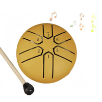 6-Note Rain Drum Mini Steel Tongue Drum Gold