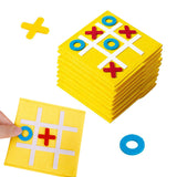 10 Pack Tic Tac Toe Strategic Board Game for Kids and Family Educational Game Toys for Travel Party Yellow