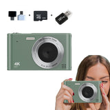 48MP HD Retro Digital Camera with 32G Memory Card 1080P Kids Student Beginner Camera Green