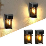 Set of 2Pcs Solar Fence Wall Lights Outdoor Deck Lights for Garden Patio Backyard