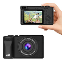 8X HD Digital Camera Kid' Camera Autofocus 4K Camera with Memory Card Black