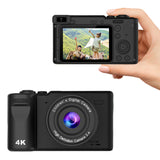 8X HD Digital Camera Kid' Camera Autofocus 4K Camera with Memory Card Black