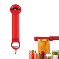 Retractable Jar Opener Magnetic Bottle Opener Can Opener Kitchen Gadgets for Weak Hands Red