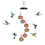 Charming Wind Chimes Hummingbird Feeder for Outdoors Garden Hanging Decor Style 2