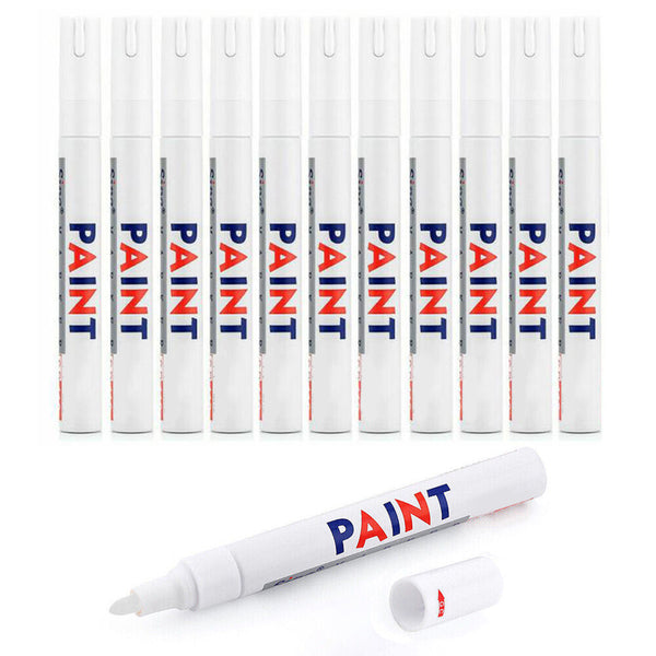 12Pcs Permanent Oil Based Paint Pen Waterproof Markers White