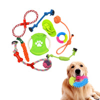 10Pcs Set Dog Chew Bite Toy Pet Braided Rope Toys Teeth Cleaning Toys Style 1