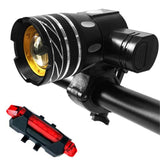 Rechargeable LED Bike Light Adjusatble T6 LED MTB Bicycle Front Rear Headlight Set